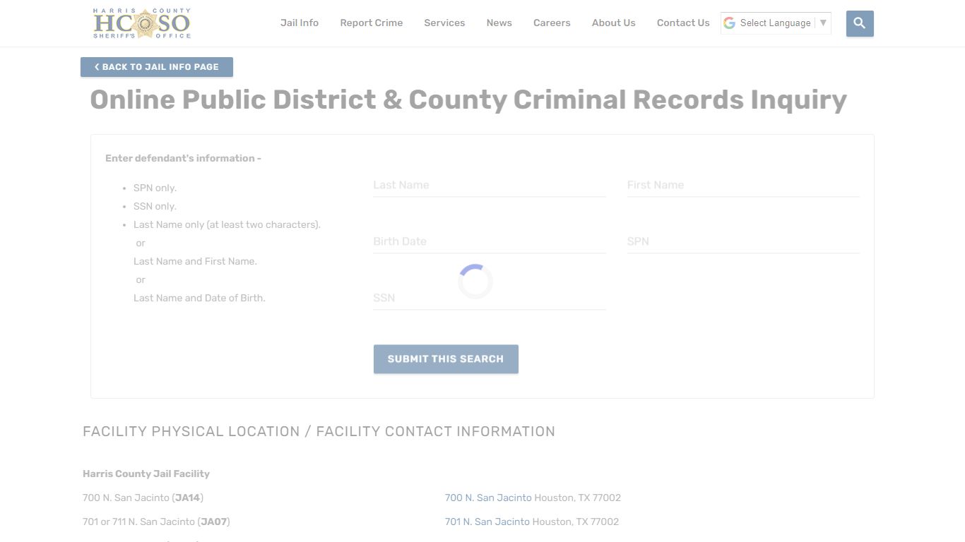 Online Public District & County Criminal Records Inquiry—Harris County ...